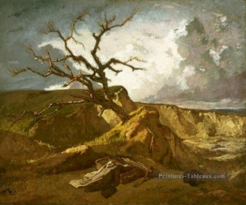 paysage près de la mer figure peintre Thomas Couture Peinture à l'huile